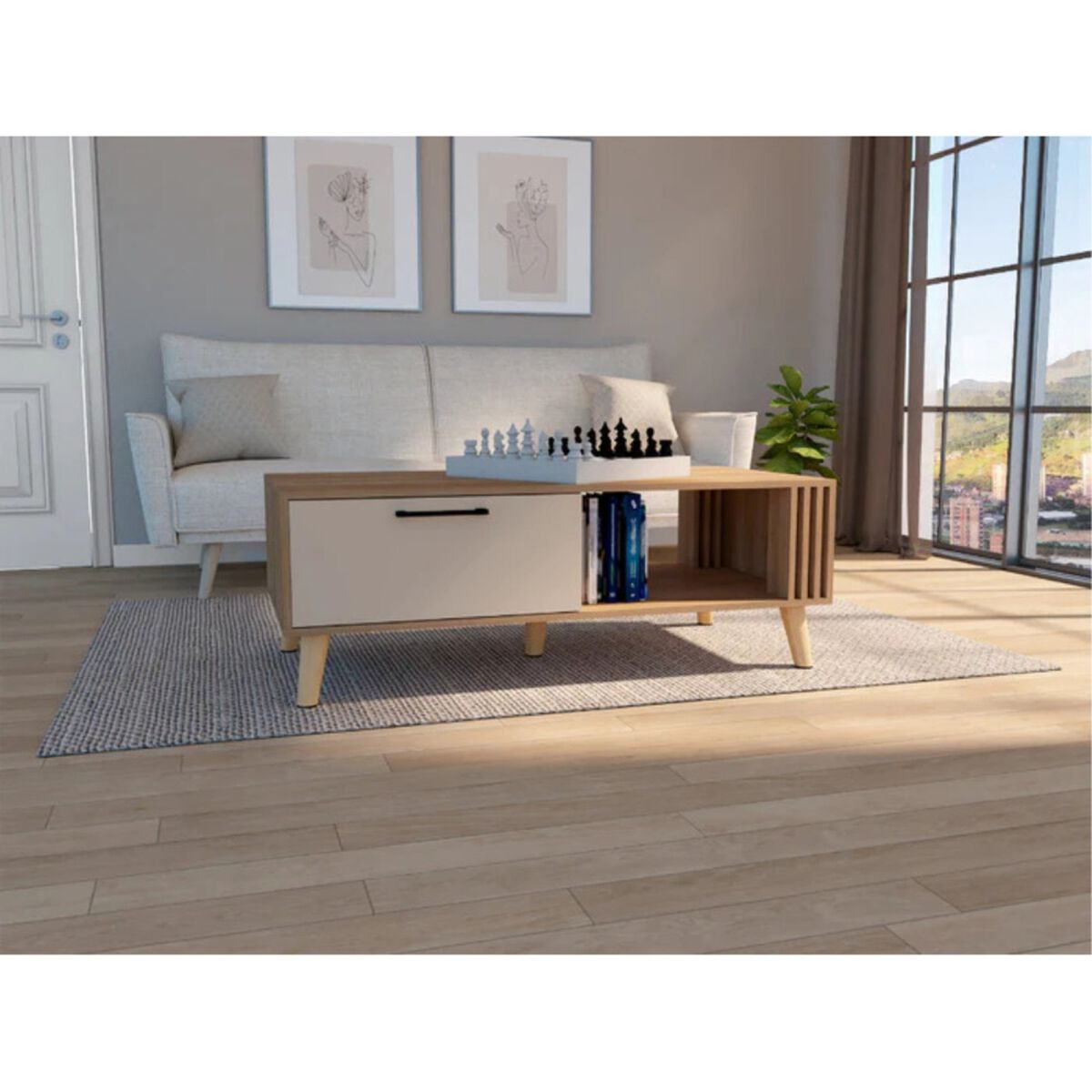 Mesa De Centro TuHome Vance Capri y Fresno Europeo
