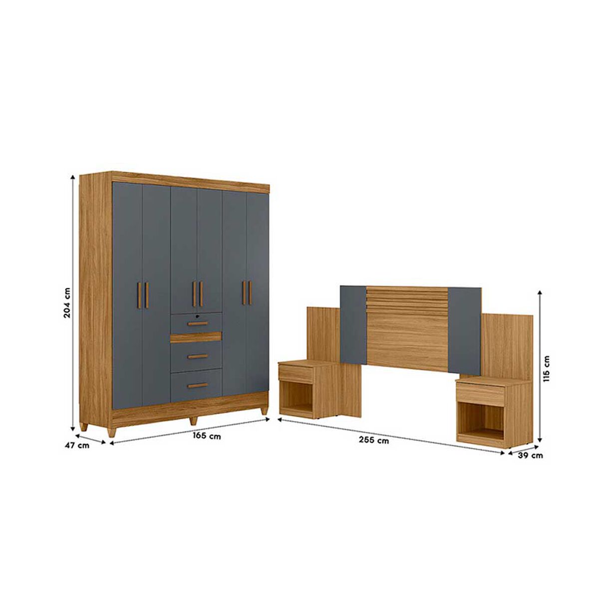 Closet Di Poretti Itatiba 6 Puertas 3 Cajones + Respaldo Ajustable