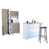 Combo Mueble Microondas + Barra de Cocina + Optimizador TuHome Kitchen Rovere Blanco Combo Mueble Microondas + Barra de Cocina + Optimizador TuHome Kitchen Rovere Blanco