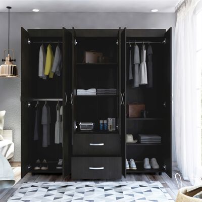 Imagen 2 del producto Clóset TuHome Bariloche 8 Puertas 2 Cajones Wengue/Negro