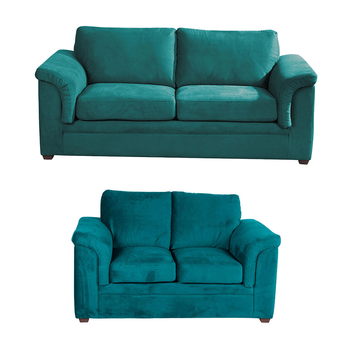Juego de Living Latam Home Ancona 3 Cuerpos + Sofá 2 Cuerpos Turquesa