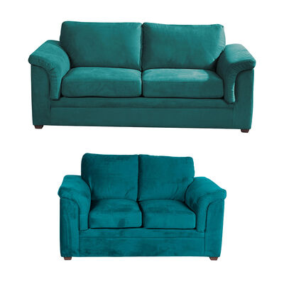 Juego de Living Latam Home Ancona 3 Cuerpos + Sofá 2 Cuerpos Turquesa
