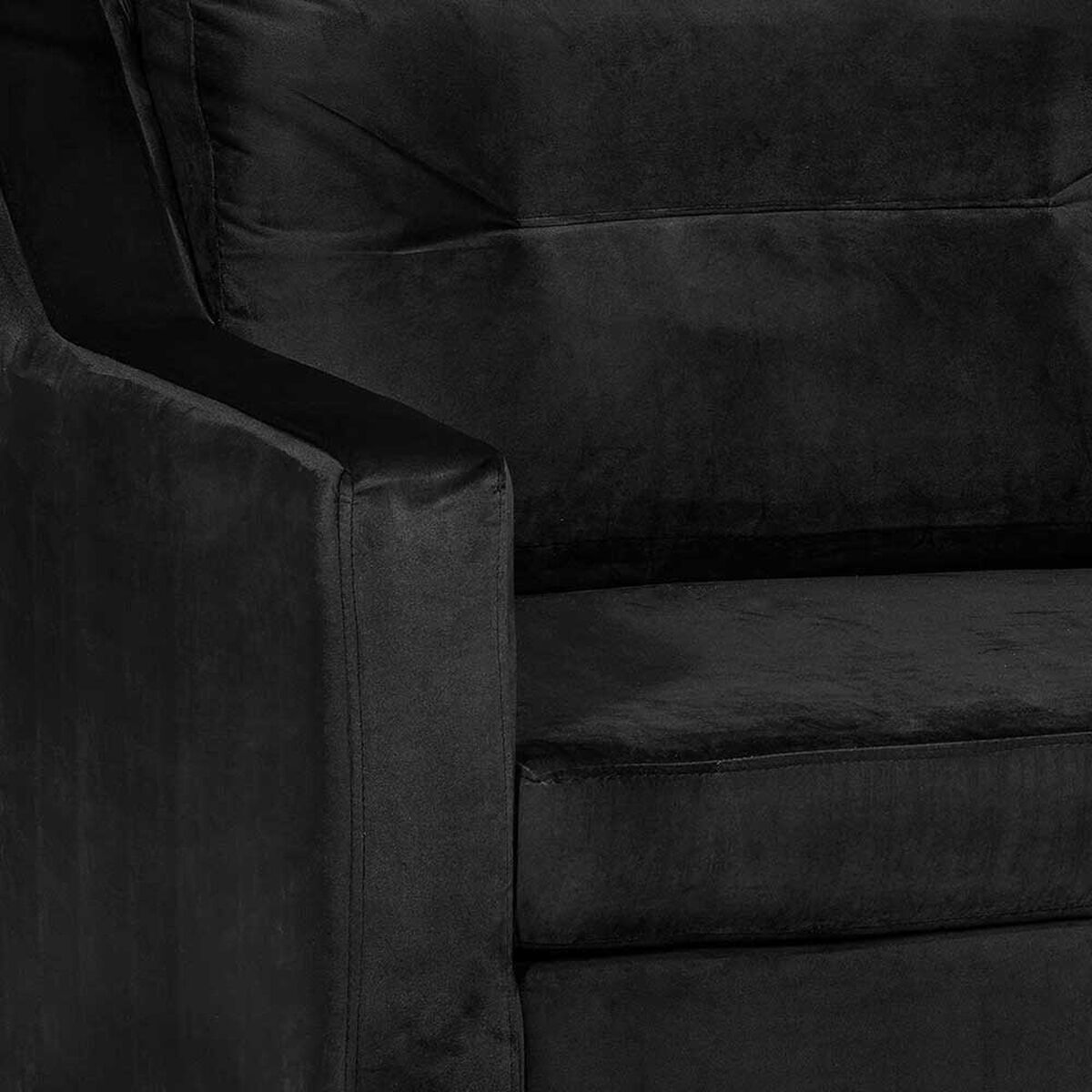 Juego de Living Dise&ntilde;o A&M Home Aries Sof&aacute; 3 Cuerpos + 2 Pouf 1 Cuerpo Negro