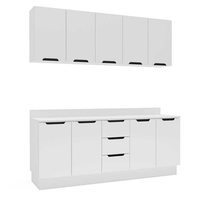 Imagen 2 del producto Kit Cocina Modular delta Vekkahome 9 Puertas 3 Cajones Blanca