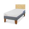 Cama Europea CIC 1,5 Plazas Excellence Plus + Respaldo Villarrica Mostaza