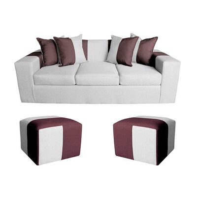 Imagen 1 del producto Sofa + 2 Pouff A&M Home Benjamin Gris Negro