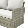 Juego de Terraza Vekkahome Hades Sofá Seccional 6 Cuerpos + Dos Pouf Beige