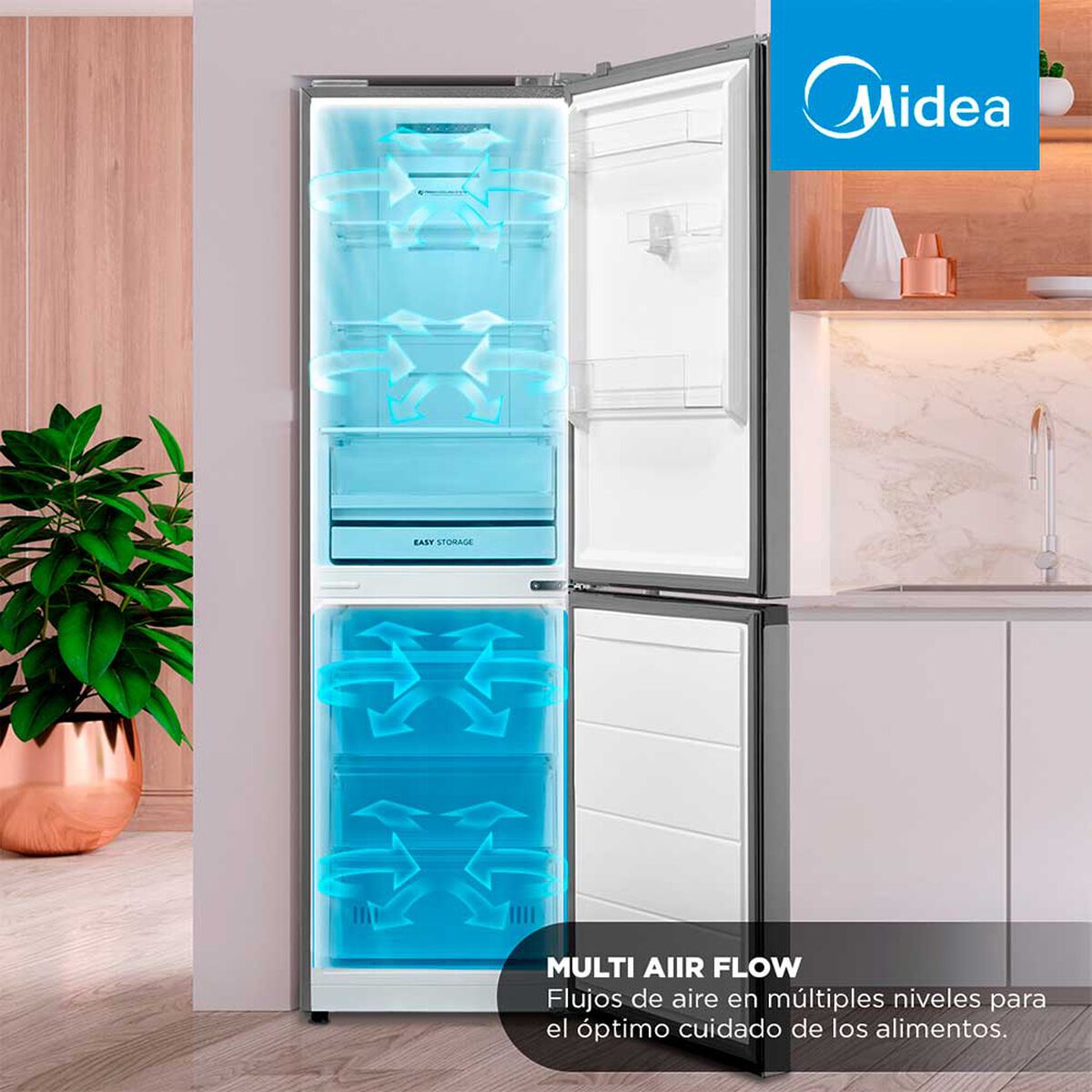 Midea Refrigerador No Frost 259 lts. MDRB379FGF50 180x54.7CM