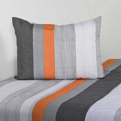 Imagen 1 del producto Juego de Sábanas American Family 144 Hilos 1,5 Plazas Franjas Gris