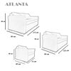Juego de Living Elegant Detail Atlanta Sofá 3 Cuerpos + Sofá 2 Cuerpos + Sillón 1 Cuerpo Gris