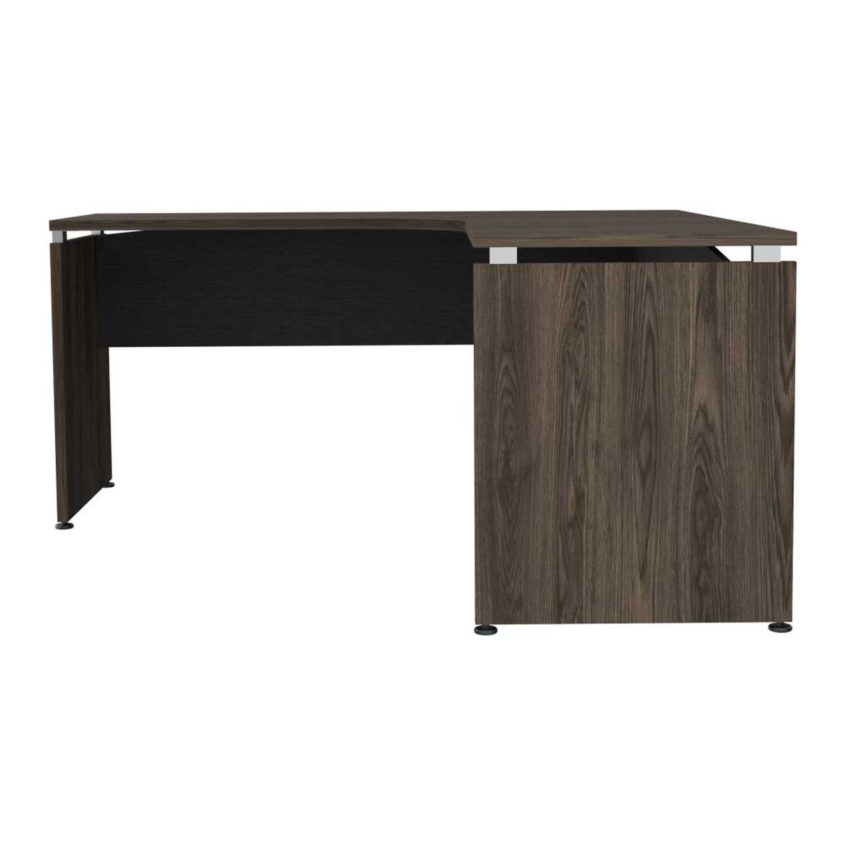 Escritorio en L TuHome Home Office Negro Soft Coñac