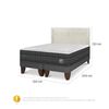 Cama Europea CIC Base Dividida 2 Plazas Lux + Respaldo Milan Alpino
