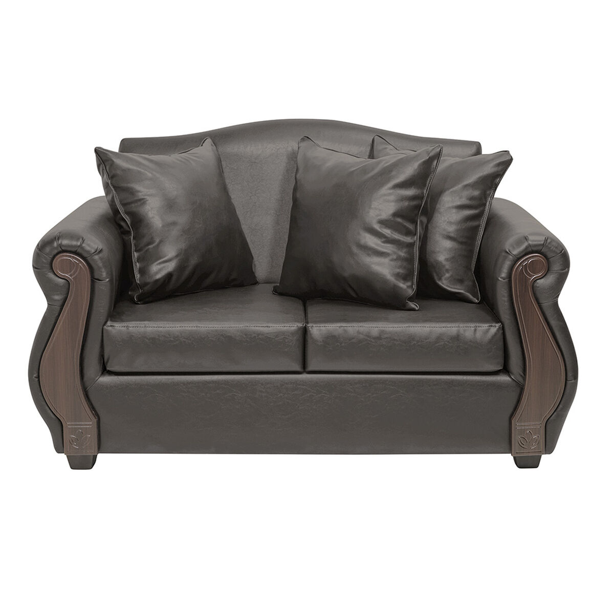 Juego de Living Innovamuebles New Bugambilia Sofá 3 Cuerpos + Sofá 2 Cuerpos Café Oscuro