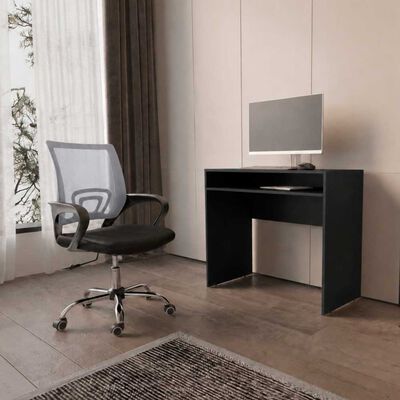 Combo Oficina Escritorio Wengue + Silla New York Negra y Gris Arthome
