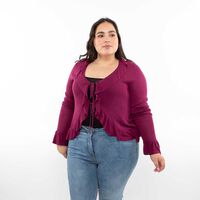 Sweater Lino Mujer Extralindas Burdeo