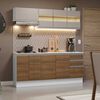 Mueble de Cocina Vekkahome Súper Smart 2 Cajones 9 Puertas Café