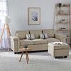 Sofá Mons Sicilia 3 Cuerpos + Pouf 1 Cuerpo Beige