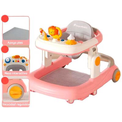 Andador con Apoya Pies y Más Accesorios Lubabycas Rosado