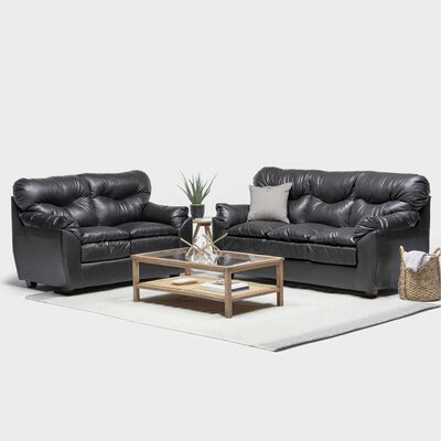 Imagen 2 del producto Juego de Living Almore Belén Sofá 3 Cuerpos + Sofá 2 Cuerpos Negro