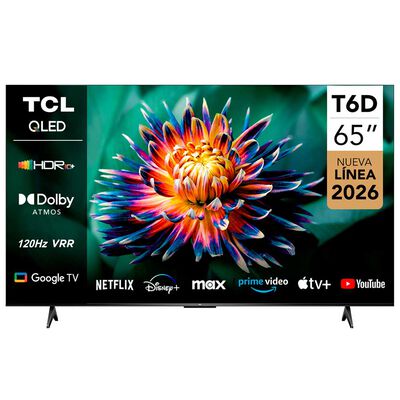Smart Tv Qled 65"" Tcl Uhd 4K Google Tv T6D Negro 65T6D