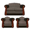 Juego de Living Elegant Detail Marsella Sofá 2 Cuerpos + Dos Sillones 1 Cuerpo Gris