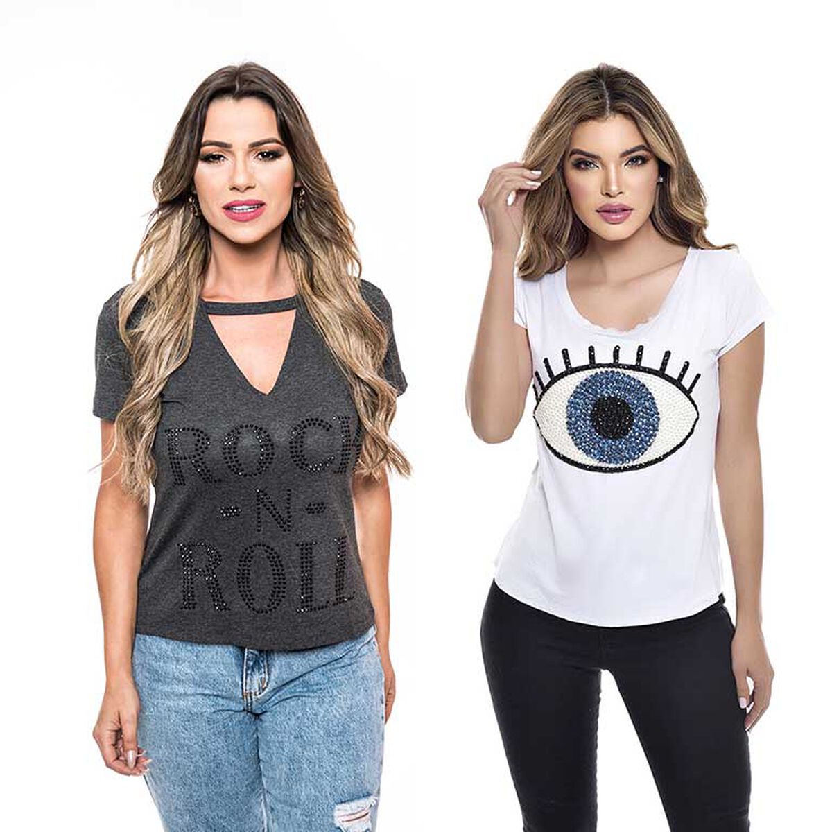 Pack 2 Poleras Mujer Rock Caviar