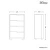 Cómoda Vekkahome Sole 4 Cajones Gris Café