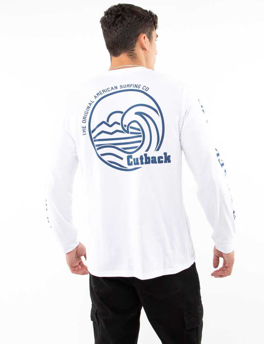 Polera Con Estampado Manga Larga Hombre Cutback