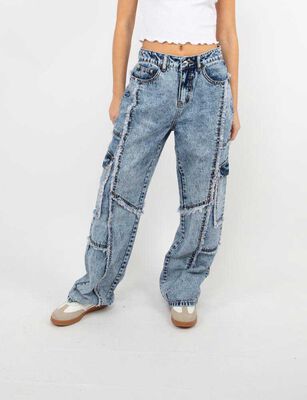 Imagen 1 del producto Jeans Indigo Wide Leg Mujer Icono Celeste