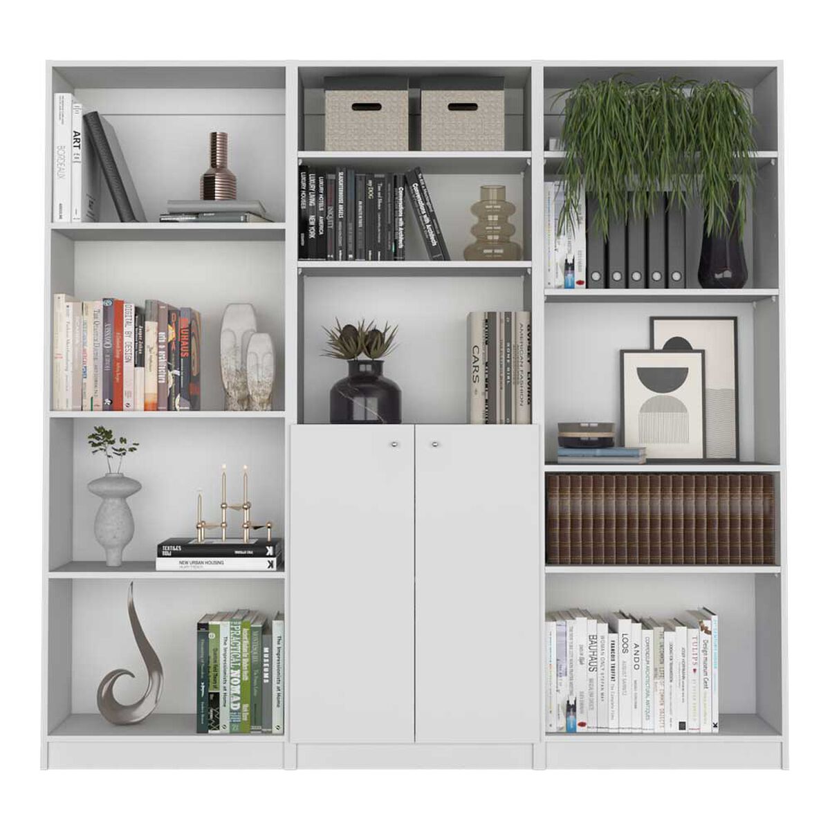 Estante 4 Repisas + Estante 2 Puertas + Estante 5 Repisas TuHome Home Blanco