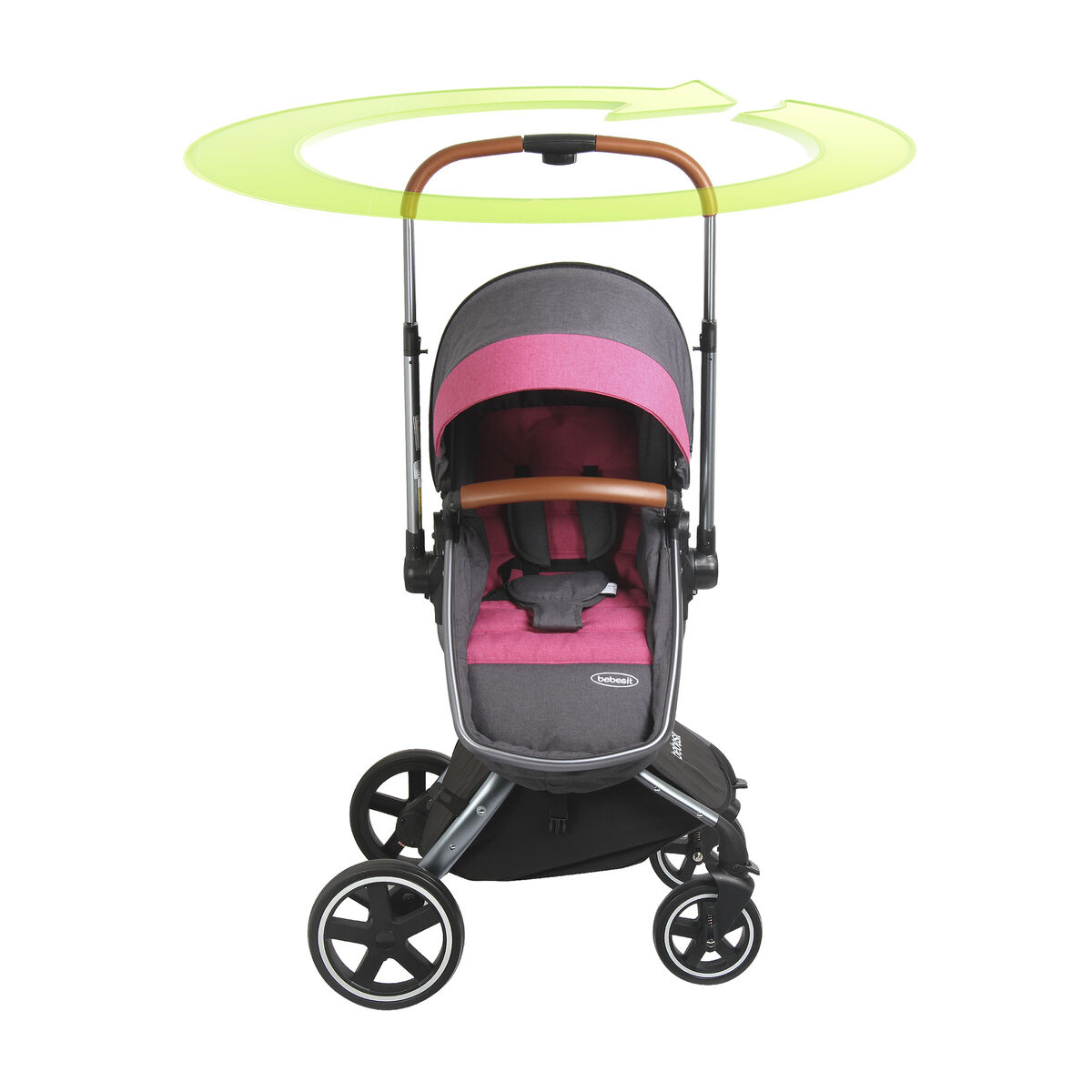 Coche Travel System Deluxe 360° Rosado Bebesit