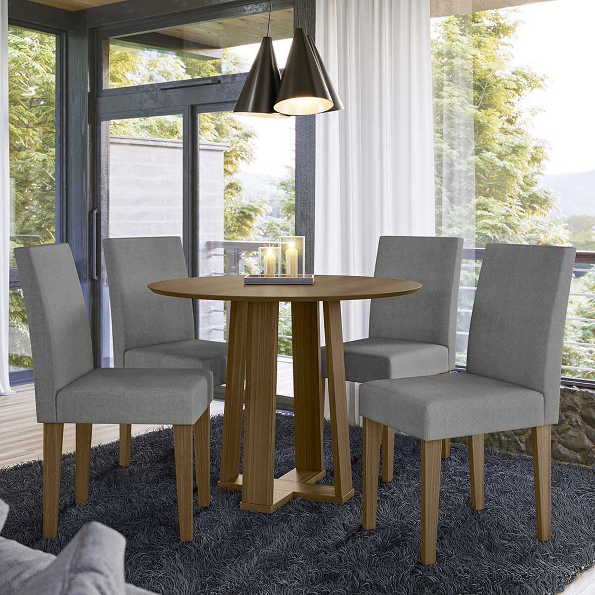 Juego de Comedor Jdo & Design Karina 4 Sillas Gris