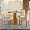 Juego de Comedor VekkaHome Isa 4 Sillas Beige