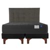 Cama Europea Flex Base Dividida 2 Plazas Black + Respaldo Grafito