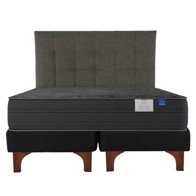 Imagen 2 del producto Cama Europea Flex Base Dividida 2 Plazas Black + Respaldo Grafito