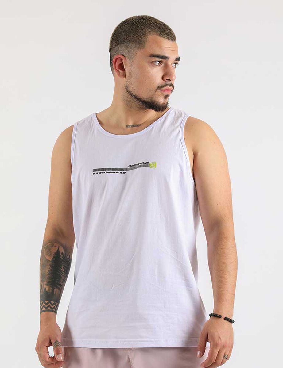 Polera de Algodón Sin Mangas Hombre Gangster