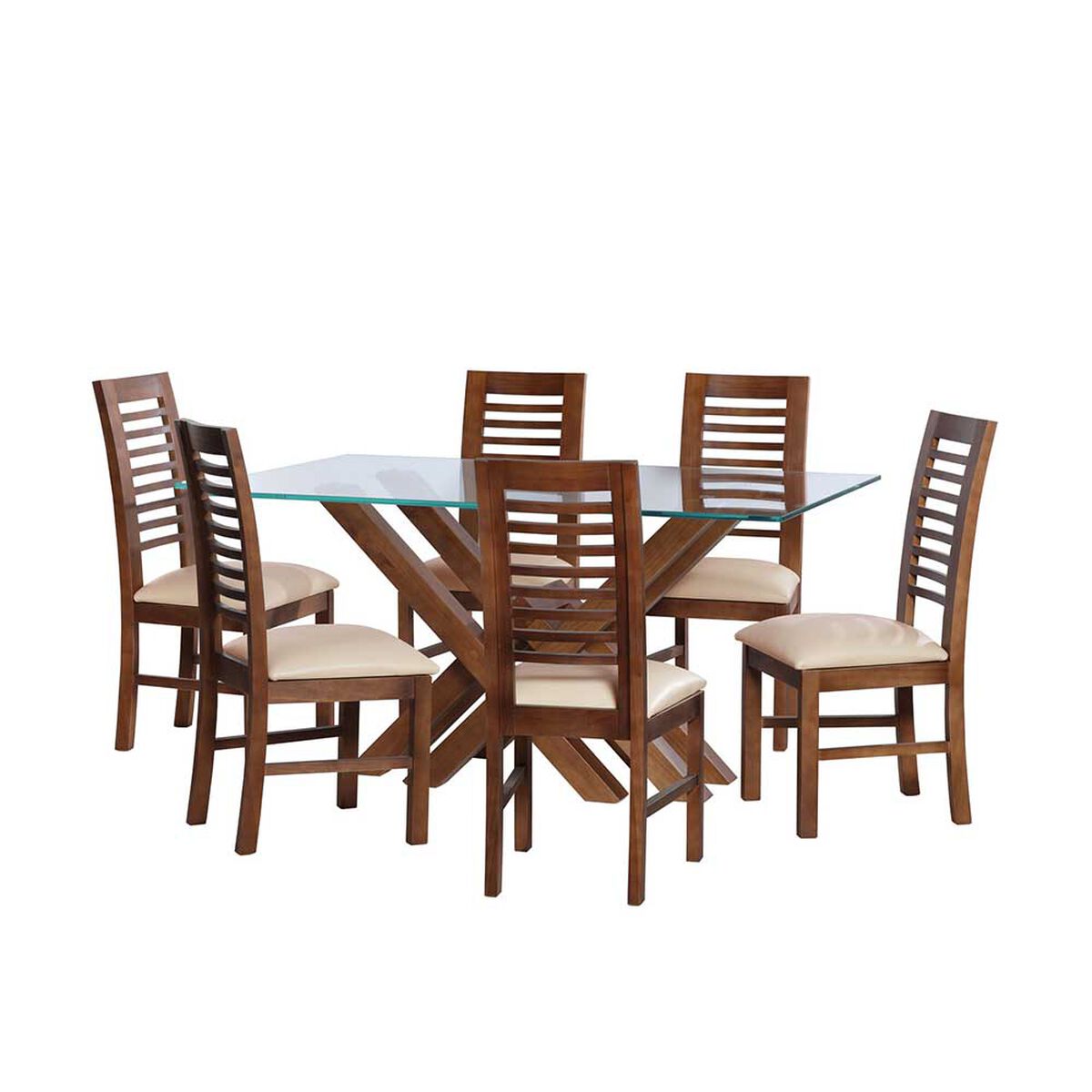 Juego de Comedor Latam Home Merida 6 Sillas Beige