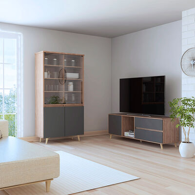 TUHOME Rack TV Hasta 60 + Vitrina TuHome Salem