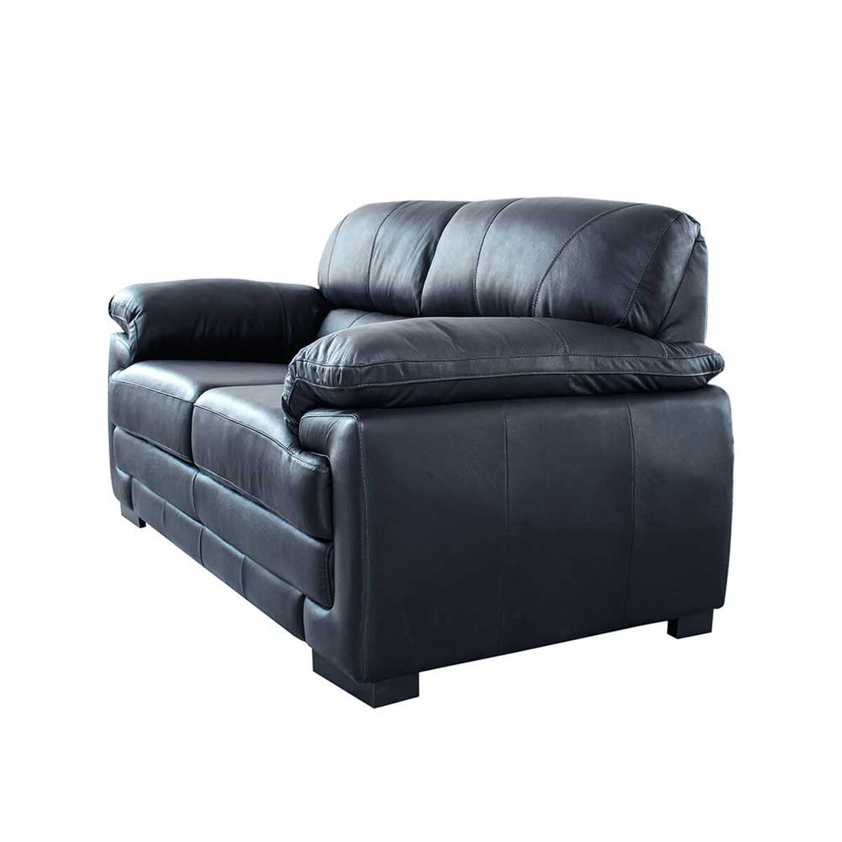 Sofá Cuero Yardas Oxford Negro 2 Cuerpos