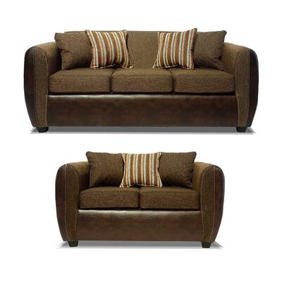 Imagen 1 del producto Juego de Living Elegant Detail Oklahoma Sofá 3 Cuerpos + Sofá 2 Cuerpos Café