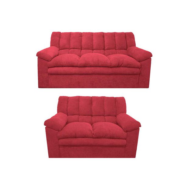 Juego de Living Deco Class Buenos Aires Sofá 3 Cuerpos + Sofá 2 Cuerpos Burdeo