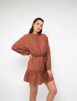 Imagen 1 del producto Vestido Corto Manga Larga Mujer Alma Naranjo