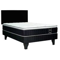 Cama Europea Celta 1,5 Plazas Black Soul + Respaldo Gijón Acolchado