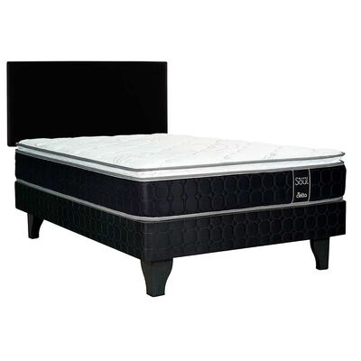Imagen 1 del producto Cama Europea Celta 1,5 Plazas Black Soul + Respaldo Gijón Acolchado