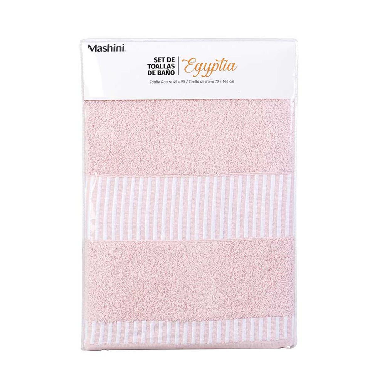 Juego de Toallas Mashini Liso 70 x 140 cm Rosado