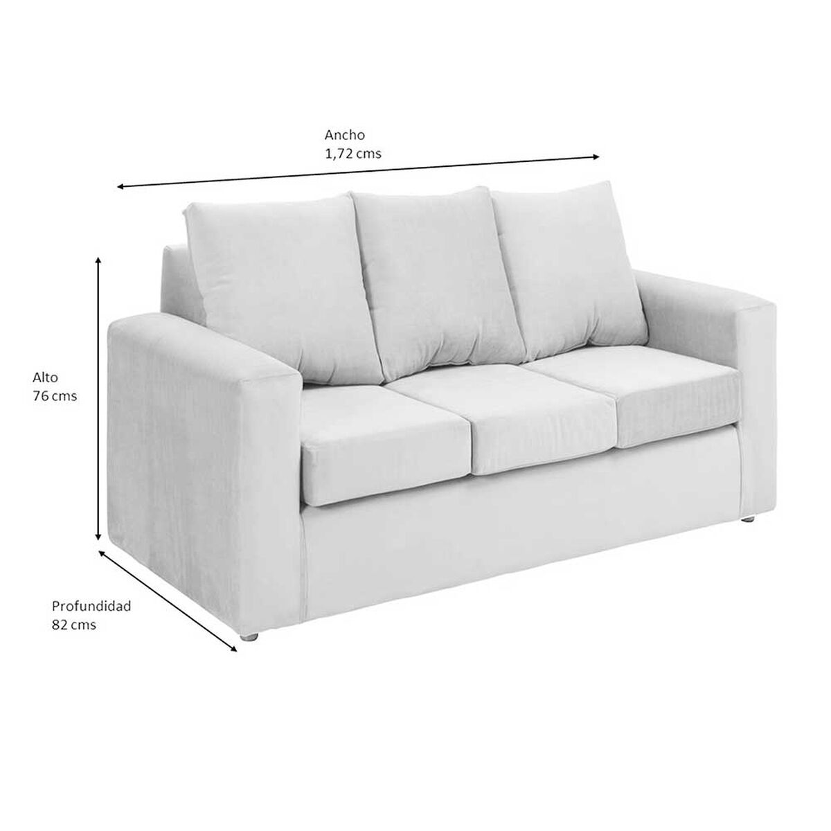 Juego de Living Bodevir Kendy Felpa 3 Cuerpos + Dos Poufs 1 Cuerpo Verde Botella