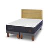 Cama Europea CIC Base Dividida King Grand Premium + Respaldo Milan Mostaza