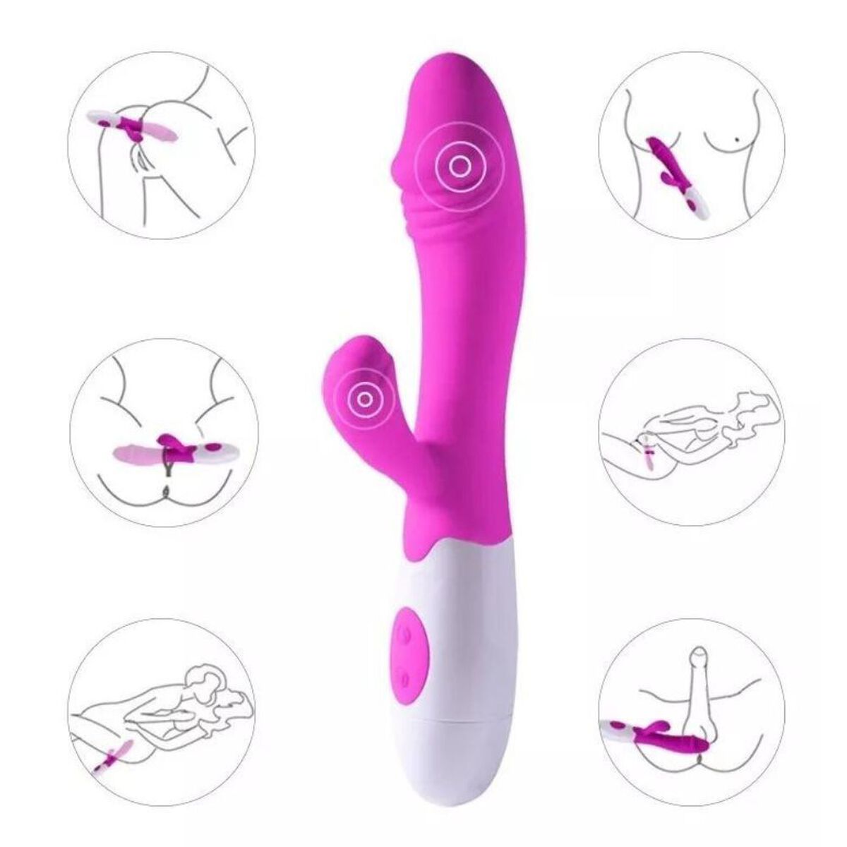 Vibrador Dual Conejito 30 Funciones Winyi