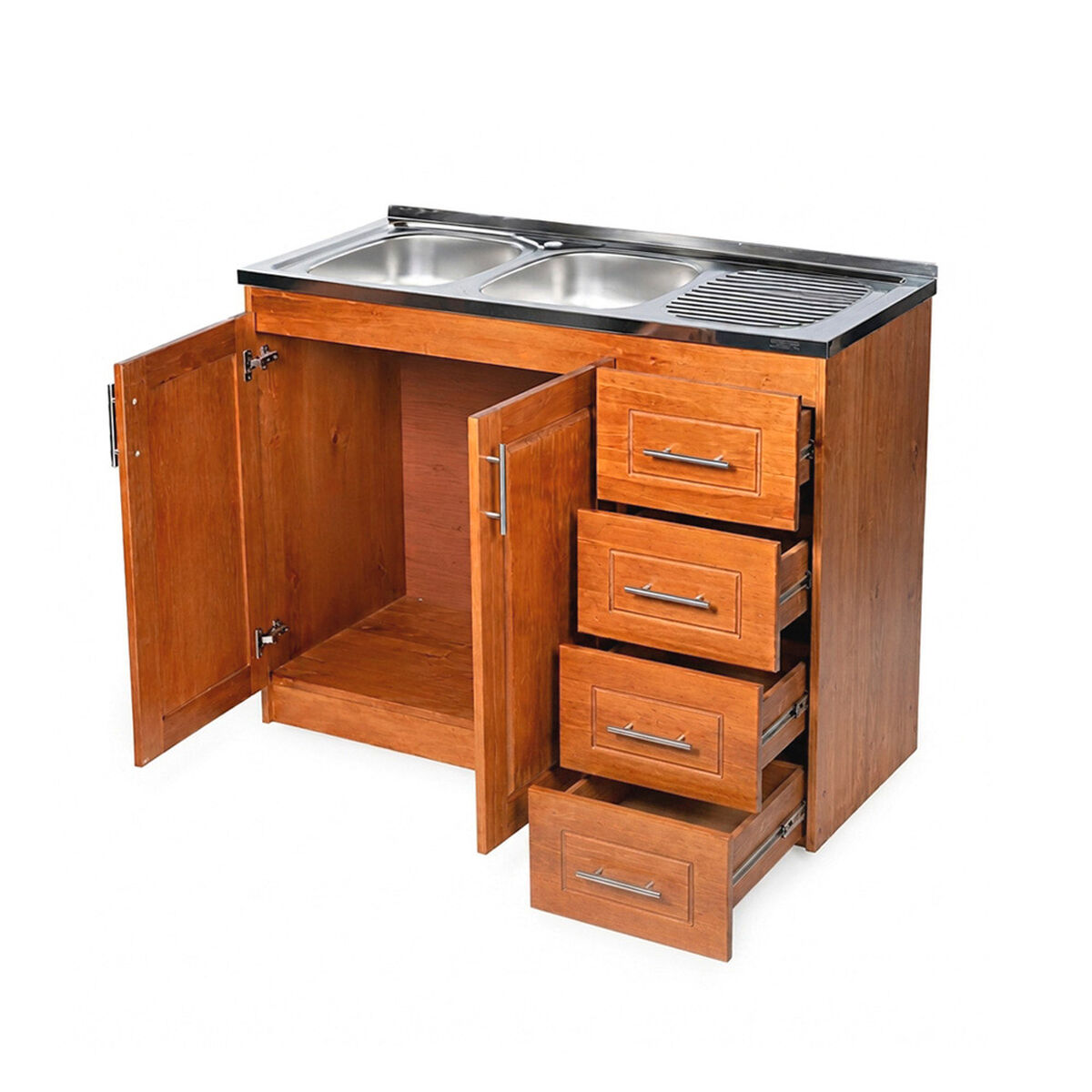 Lavaplato Izquierdo Muebles Hema Berl&iacute;n 120 cm Nogal