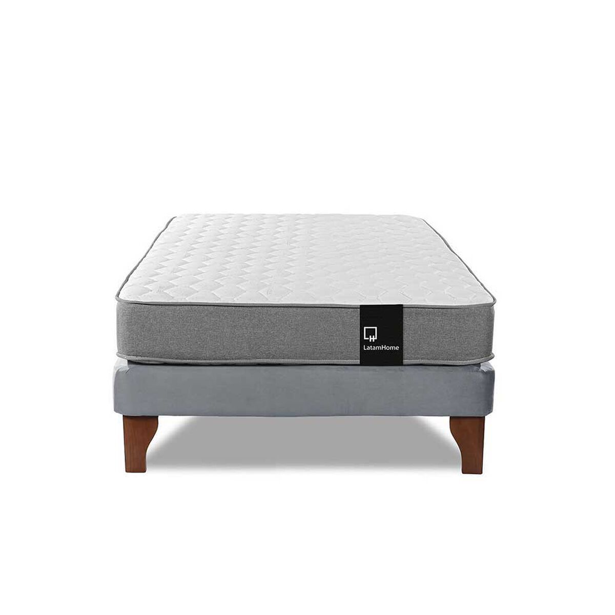Cama Europea Latam Home 1,5 Plazas Zen Best Gris